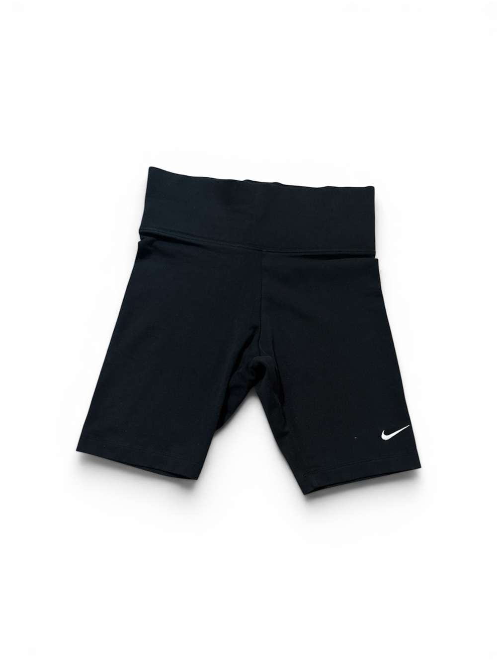 Nike Black woman’s Bike Shorts with White Swoosh